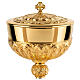 Molina ciborium for concelebration, gold plated brass, Romanic style, 500 hosts s2