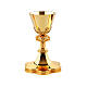 Chalice, ciborium and paten of Gothic style by Molina, gold plated brass s2