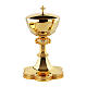 Chalice ciborium paten Molina Gothic style golden brass s3