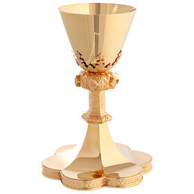 Cáliz Molina estilo gótico plata 925 dorado diámetro 10 cm