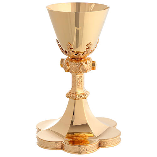 Calice Molina stile gotico argento 925 dorato diametro 10 cm 3
