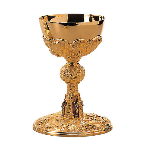 Kielich puszka patena Molina, styl florencki, metal galwanizowany złotem 2