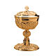 Kelch, Ziborium, Patene, Cuppa aus 925er Silber, Messing vergoldet, florentinischer Stil, Molina s2