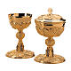 Molina chalice ciborium and paten in Gothic style, gold plated 925 silver s1