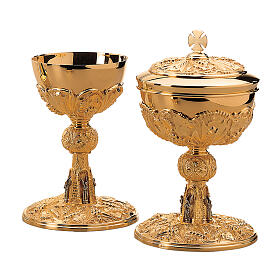 Calice pisside patena Molina stile fiorentino argento 925 galvanizzato oro