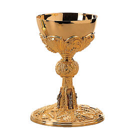 Chalice ciborium paten Molina Florentine style 925 gold galvanized silver