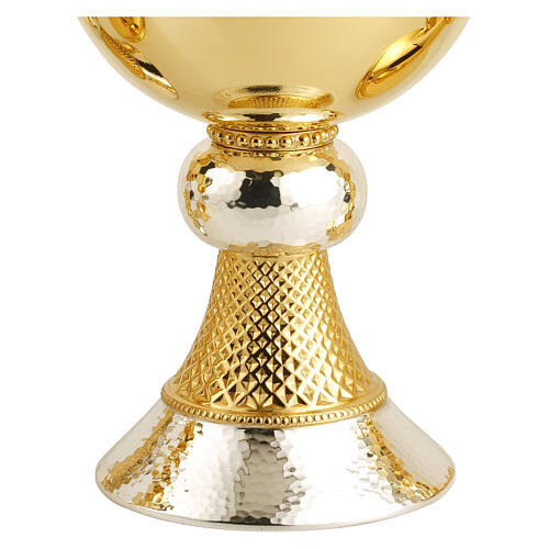 Chalice ciborium and paten by Molina, hammered gold and silver-plated brass 5