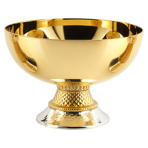 Chalice ciborium and paten by Molina, hammered gold and silver-plated brass 6