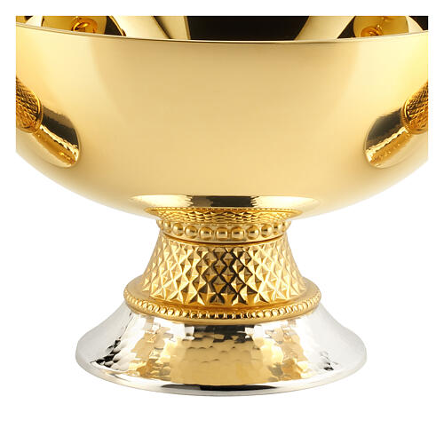 Chalice ciborium and paten by Molina, hammered gold and silver-plated brass 7