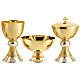 Chalice ciborium and paten by Molina, hammered gold and silver-plated brass s1