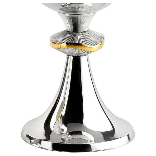 Molina silver-plated chalice ciborium and bowl paten, wavy bicoloured node 6