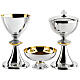 Molina silver-plated chalice ciborium and bowl paten, wavy bicoloured node s1