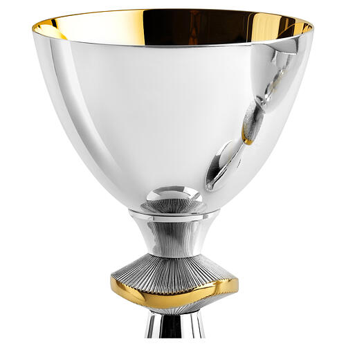 Chalice, ciborium, paten Molina silver-plated wavy knot bicolor 3