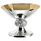 Silver-plated brass chalice ciborium paten, smooth with embossed node, Molina s5