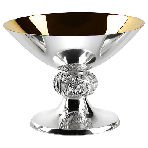 Chalice, ciborium, paten, Molina silver-plated smooth brass with historiated knot 4