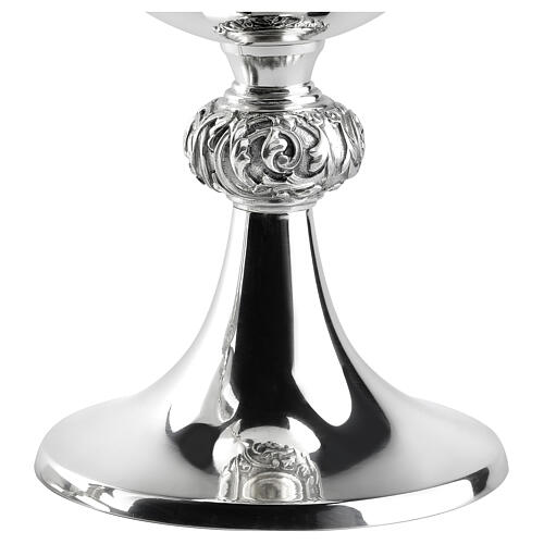 Chalice, ciborium, paten, Molina silver-plated smooth brass with historiated knot 5