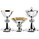 Chalice, ciborium, paten, Molina silver-plated smooth brass with historiated knot s1