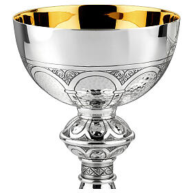 Molina Roman chalice and ciborium with 925 silver cup, HOC EST ENIM CORPUS MEUM