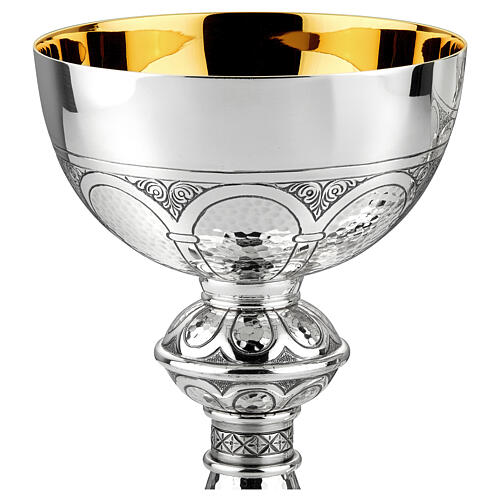 Molina Roman chalice and ciborium with 925 silver cup, HOC EST ENIM CORPUS MEUM 2