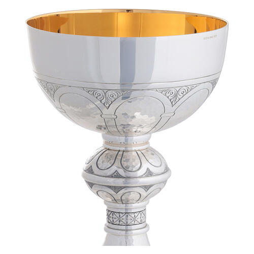 Calice pisside coppa argento Molina HOC EST ENIM CORPUS MEUM romanico 2
