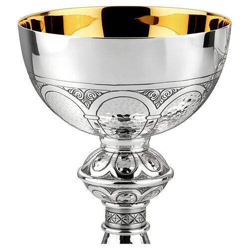 Calice pisside Molina tutto argento 925 romanico martellato 2