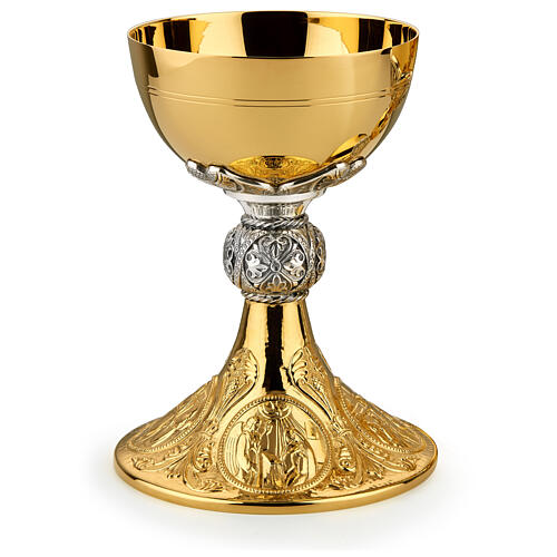 Molina chalice and ciborium with Jesus' life, cup of bicoloured 925 silver 1