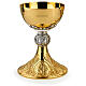 Molina chalice and ciborium with Jesus' life, cup of bicoloured 925 silver s1