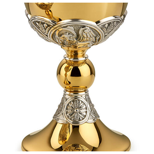 Molina chalice and ciborium with four Evangelists, classic, bicoloured brass 4