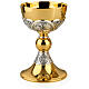 Molina chalice and ciborium with four Evangelists, classic, bicoloured brass s1