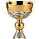 Molina chalice and ciborium with four Evangelists, classic, bicoloured brass s2