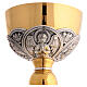 Kelch - Ziborium, Kuppa aus 925er Silber, Messing vergoldet/versilbert, 4 Evangelistensymbole, Molina s9