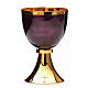 Fire-enamelled purple chalice, ciborium and paten, 925 silver s1