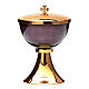 Fire-enamelled purple chalice, ciborium and paten, 925 silver s3