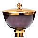 Fire-enamelled purple chalice, ciborium and paten, 925 silver s4