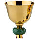 Molina chalice ciborium and paten with jade node, hammered brass s2