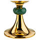 Molina chalice ciborium and paten with jade node, hammered brass s6