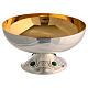 Molina chalice ciborium and bowl paten with aventurine cabochon gems and node s4