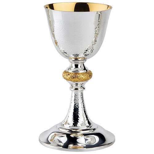 Chalice ciborium and bowl paten, artistic silver Molina collection, bicoloured node 1