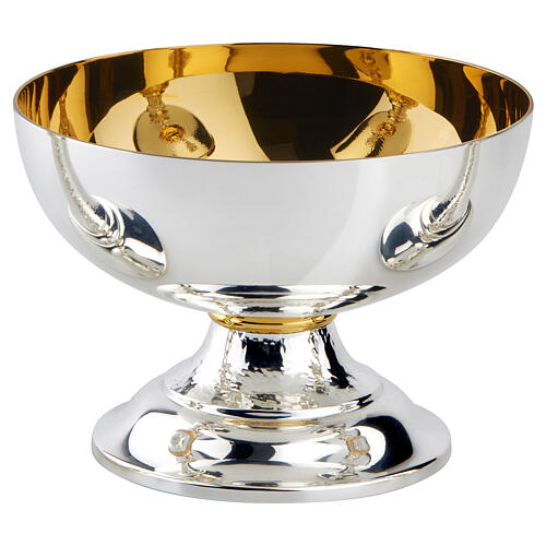 Chalice ciborium and bowl paten, artistic silver Molina collection, bicoloured node 5