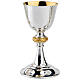 Chalice ciborium and bowl paten, artistic silver Molina collection, bicoloured node s1