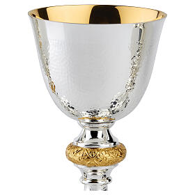 Cáliz copón patena para ofrendas Molina colección plata artística nudo bicolor