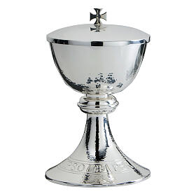 Molina ciborium of hammered silver-plated brass