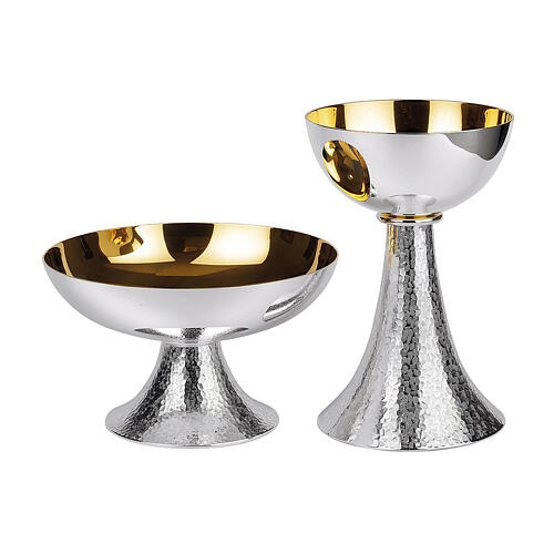 Set of Molina chalice and paten, chiselled base, modern design 1