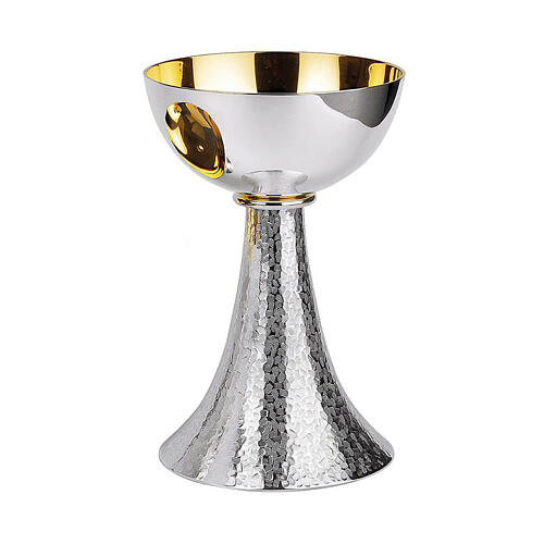 Set of Molina chalice and paten, chiselled base, modern design 2