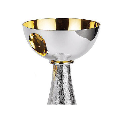 Set of Molina chalice and paten, chiselled base, modern design 3