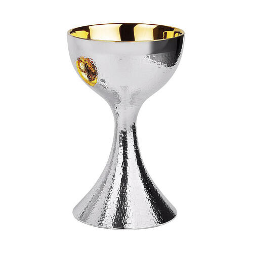 Set of chalice and paten by Molina, chiselled by hand, modern style 2