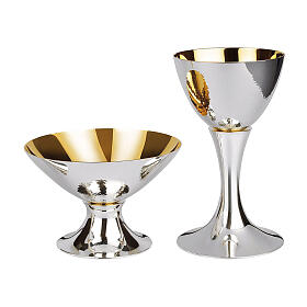 Set cáliz y patena Molina copa cincelada a mano base lisa