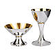 Chalice and paten set Molina cup hand chiseled smooth base s1