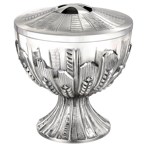 Silver-plated ciborium with embossed wheat pattern, Molina, 8 in 1