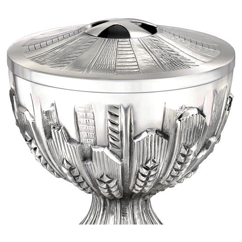 Silver-plated ciborium with embossed wheat pattern, Molina, 8 in 2